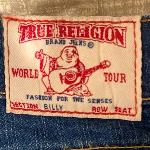These are worn one time True Religion jeans. Waist is 24, inseam is 24